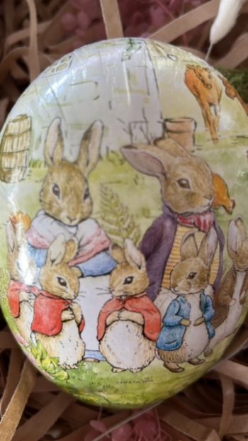 German Vintage Easter Egg - Peter Rabbit Family Day Out - Little French Heart