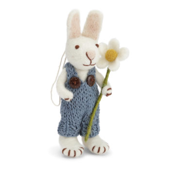 Gry & Sif Bunny Small White Blue Pants And Daisy - Little French Heart 1