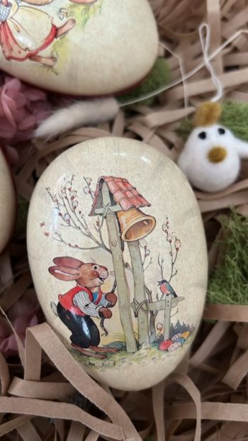 Vintage Easter Egg The Bell and the Rabbit - Little French Heart
