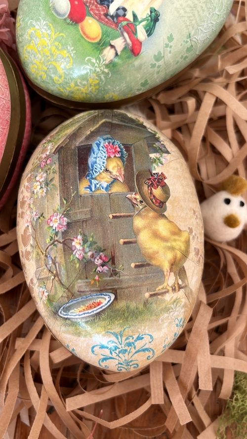 Vintage Easter Eggs - Chickens in Fancy Hats - Little French Heart