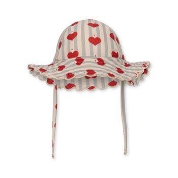 Konges Slojd Baie Scallop Sun Hat Amour Blue Stripe - Little French Heart