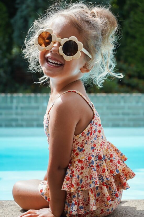 Konges Slojd Sunglasses Junior Flower Banana Crepe - Little French Heart