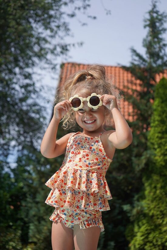 Konges Slojd Sunglasses Junior Flower Banana Crepe - Little French Heart