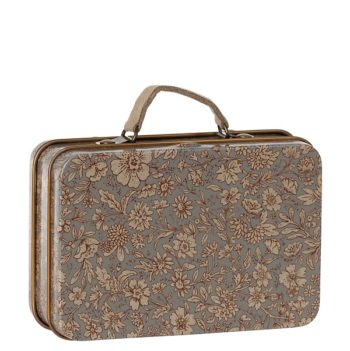 Metal Suitcase Blossom Grey - Little French Heart