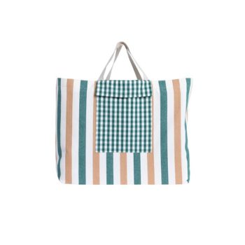 Gabrielle Paris Beach Bag Emeraude Stripes - Little French Heart