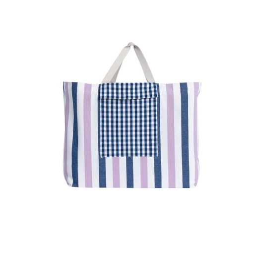 Gabrielle Paris Beach Bag Indigo Stripes - Little French Heart