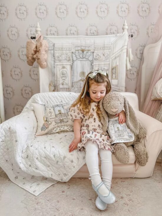 Atelier Choux Paris Satin Cushion French Bedroom - Little French Heart