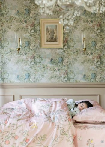 Atelier Choux Paris Single Bed Duvet Cover - In Bloom Pink - Little French Heart