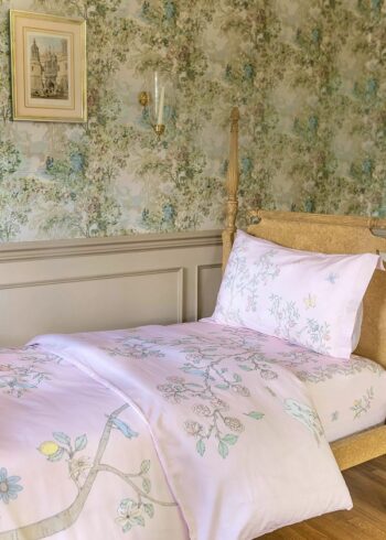 Atelier Choux Paris Single Bed Duvet Cover - In Bloom Pink - Little French Heart