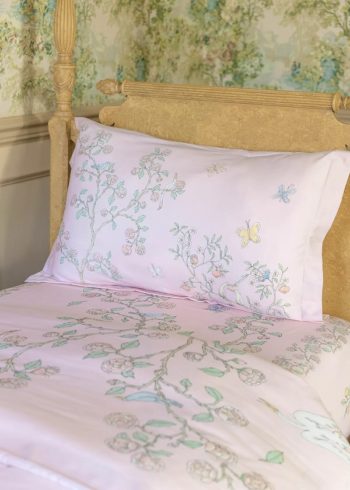 Atelier Choux Paris Single Bed Pillow Cover - In Bloom Pink - Little French Heart