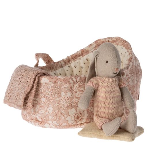 Maileg Bunny in Carry Cot Micro assorted - Little French Heart