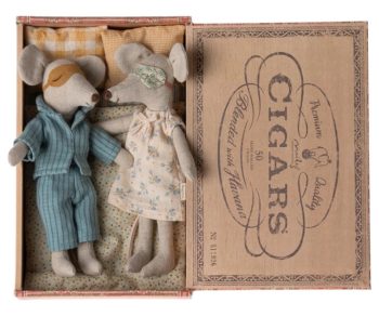 Maileg Mum and Dad Mice in Box - Little French Heart