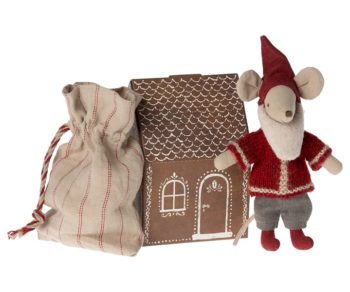 Maileg Santa Mouse with House - Little French Heart