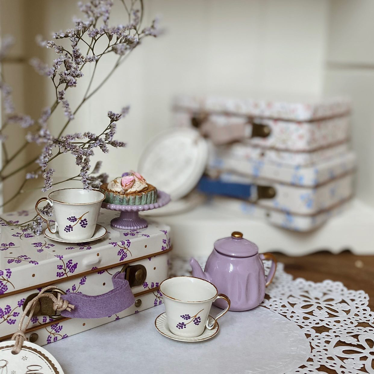 Maileg Tea Set Purple - Little French Heart