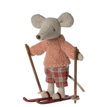 Maileg Winter Mouse with Skis Big Sister - Little French Heart