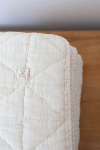 New Grain Quilted Blanket Natural - Little French Heart