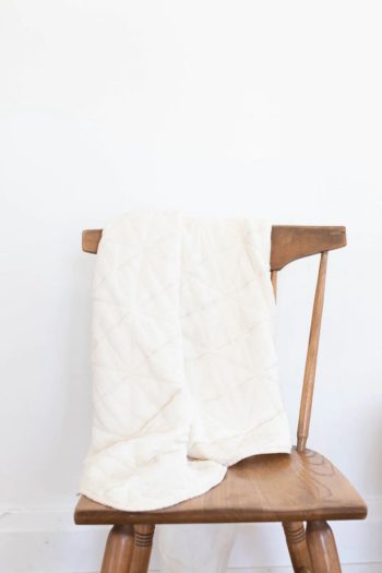 New Grain Quilted Cot Blanket Natural - Little French Heart
