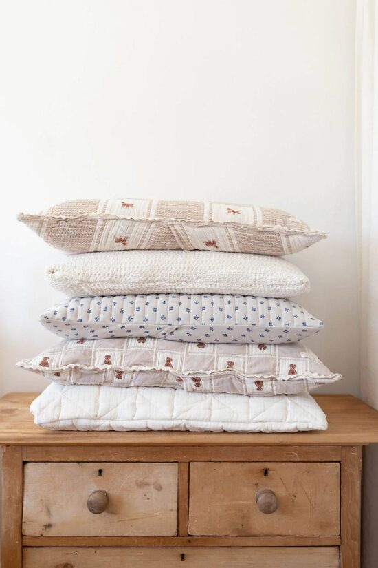 Waffle Pillow Case - Little French Heart