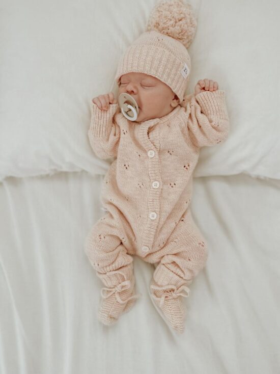 Ziggy Lou Classic Knit Romper Petal Pointelle lizwanat Little French Heart 2