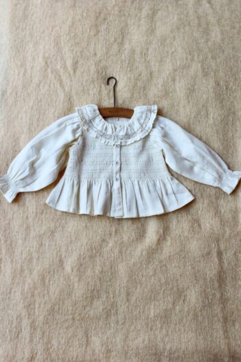 Bojour Ecru Cropped Blouse - Little French Heart