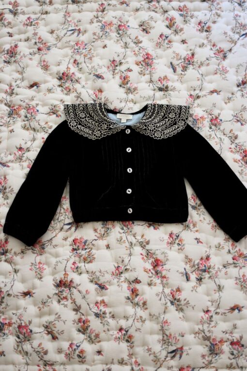 bonjour skirt birds and flowers black blouse - Little French Heart