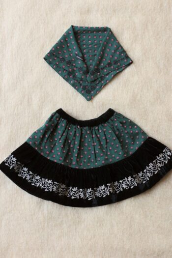 Bonjour Skirt and Scarf full Provencal Print - Little French Heart