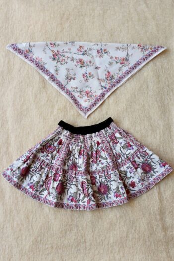 Bonjour pretty skirt and scarf Provence flowers - Little French Heart