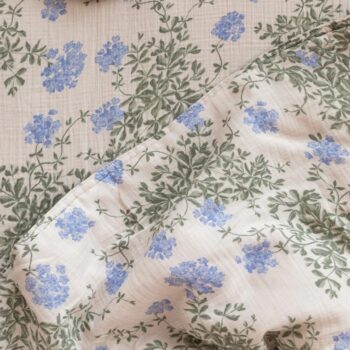 Garbo & Friends Plumbago Muslin Fitted Sheet print - Little French Heart