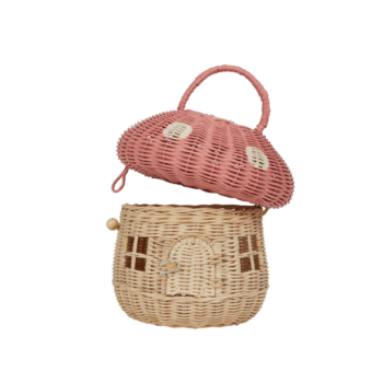 Olli Ella-Rattan Mushroom Basket-Musk Little French Heart
