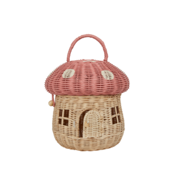 Olli Ella-Rattan Mushroom Basket-Musk Little French Heart