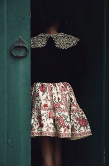 bonjour skirt birds and flowers black blouse - Little French Heart