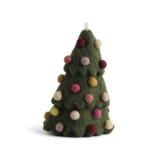 Gry & Sif Christmas Tree Felt Decoration Green-Multi - Little French Heart