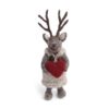 Gry & Sif Deer Girl Small Grey with Heart - Little French Heart