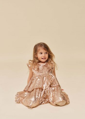 Konges Slojd - Starla Sequin Dress Gold Blush - Little French Heart