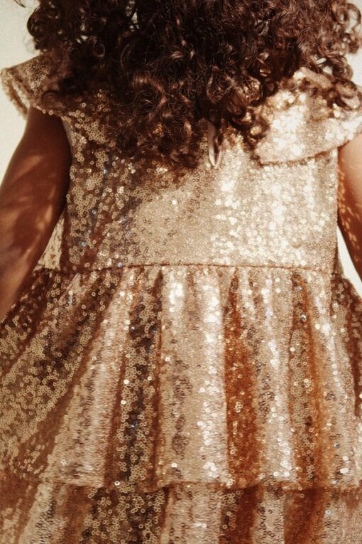 Konges Slojd - Starla Sequin Dress Gold Blush - Little French Heart
