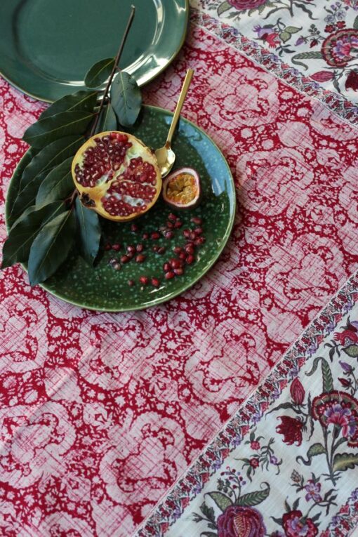 Bonjour Tablecloth Cashmere linens - Little French Heart