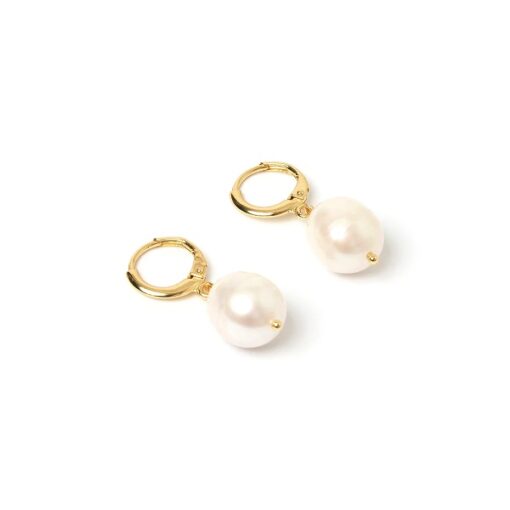 Arms of Eve Cosette Freshwater Pearl Hoop Huggies - Little French Heart