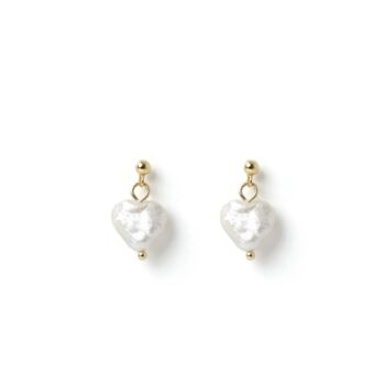 Arms of Eve Lover Gold and Pearl Earrings - Little French Heart