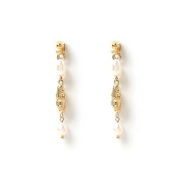 Arms of Eve Mimi Pearl and Gold Earrings - Little French Heart
