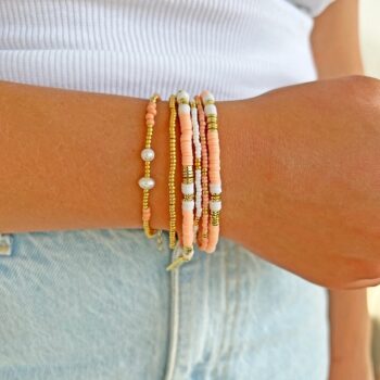 Arms of Eve Sunny Bracelet Set - Coral - Little French Heart