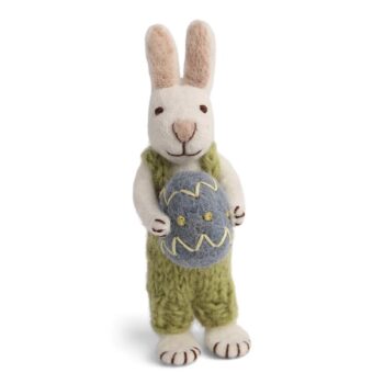 Gry & Sif Bunny Small White pants & blue egg - Little French Heart 1