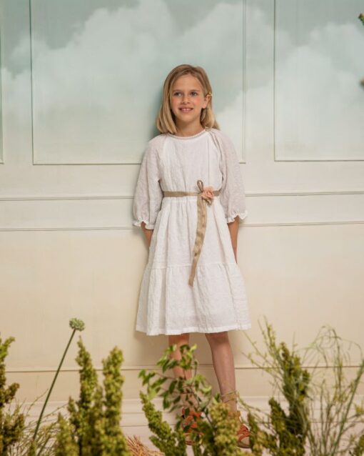 Cosmosophie Isolda White Pretty Dress -Little French Heart