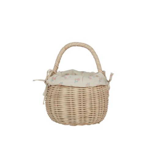Rattan Berry Basket - Pansy Straw-Little French Heart