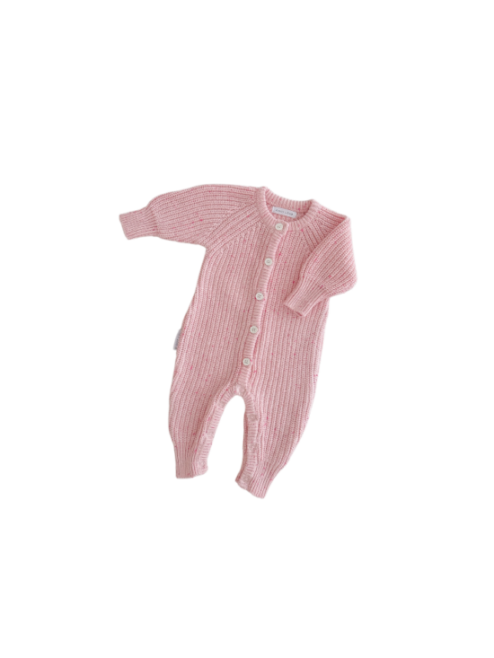 Ziggy Lou Classic knit Romper Berry Fleck - Little French Heart