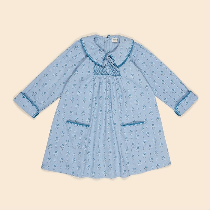 apolina Nola Dress Folk Floral Blue Mist 着物・セレモニードレス