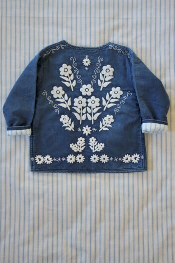 Bonjour Denim Jacket embroidered - Little French Heart