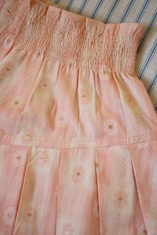 Bonjour Pleated Skirt & Panty Set Pink Jacquard Flowers - Image 5