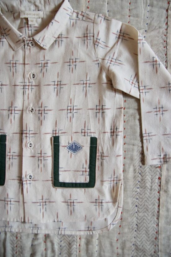 Bonjour Ikat Shirt for Boy - Little French Heart