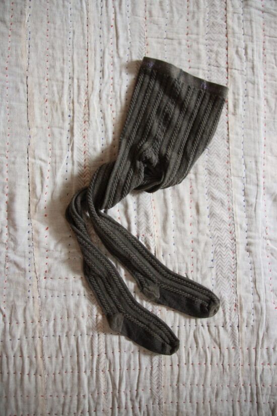 Bonjour Khaki Cable Knit Tights - Little French Heart
