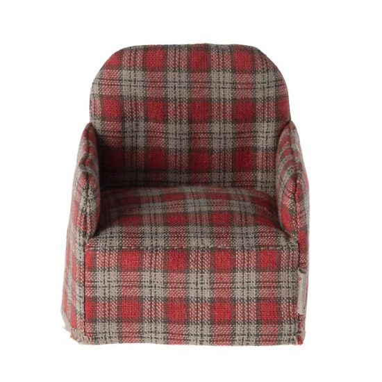 Maileg Chair Mouse Red Checker - Little French Heart